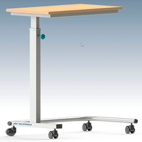 Overbed table wooden top with knob system